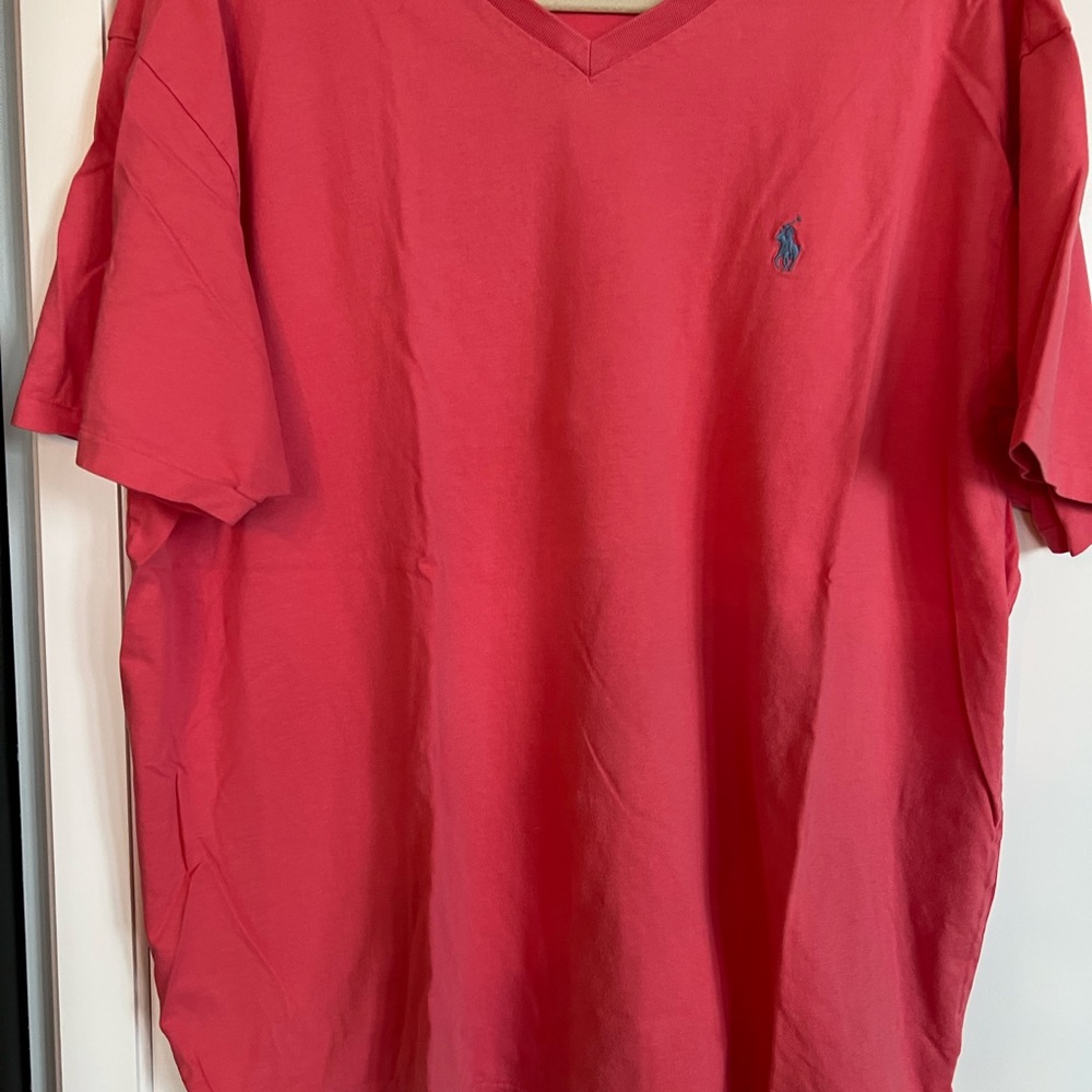 Mens XL RL Polo tee. Color salmon